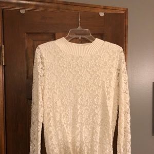 Cream Lace Maternity Sweater Large